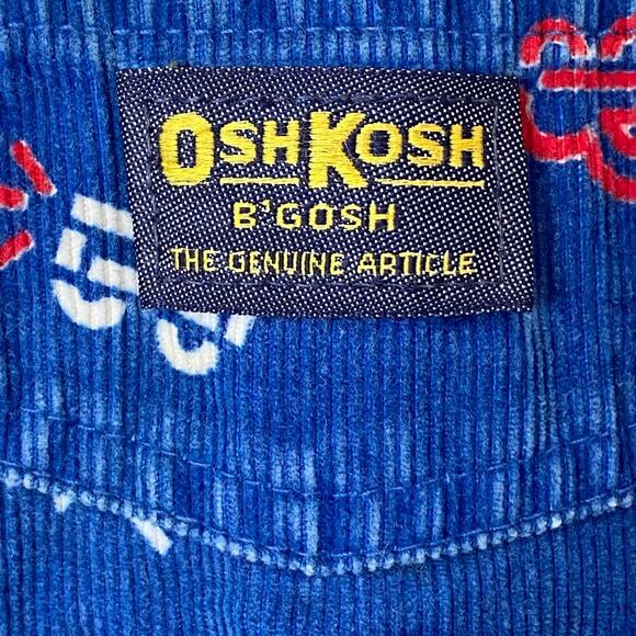 Vintage OSHKOSH B' GOSH Corduroy Overalls Car Truck Bulldozer Print USA,18 Month - Picture 9 of 13